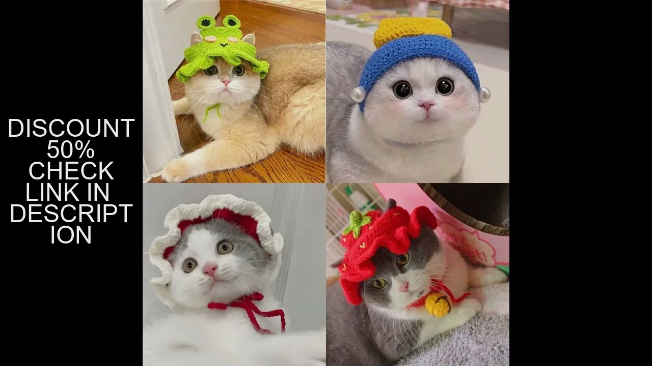 Cute Refined Cat Hat Elastic Autumn Winter Pet Hat Puppy Kittens Knitted Hat Party Photo Shoot Props