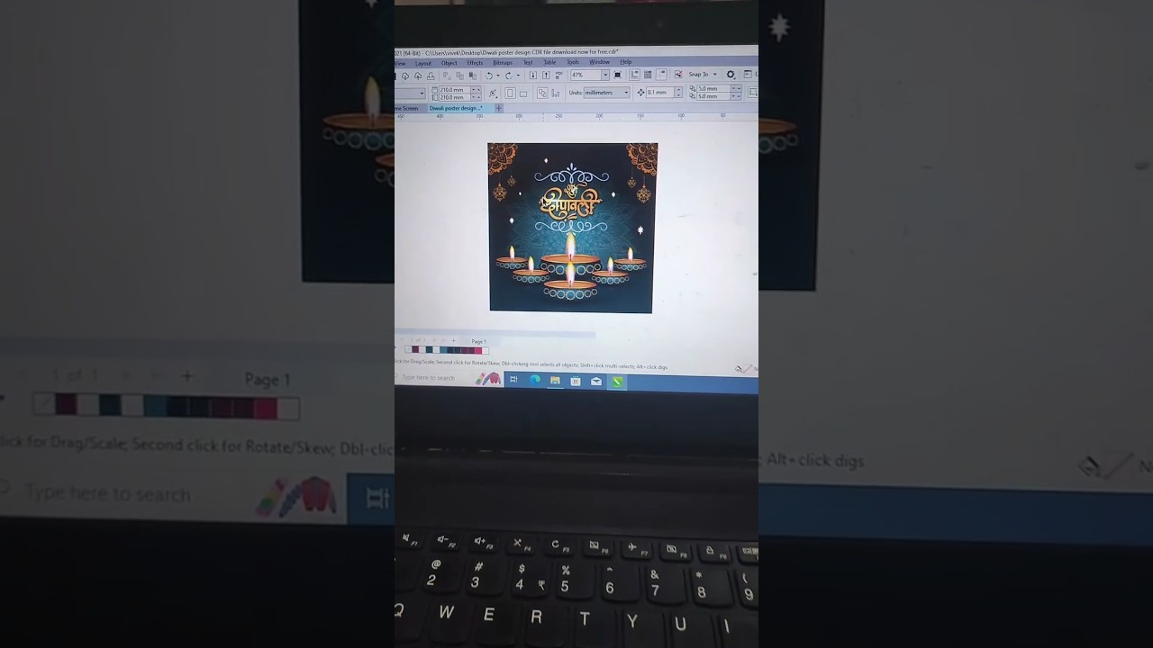 Happy Diwali design Coreldraw graphic design coreldraw tutorial coreldraw graphic Diwali 2024
