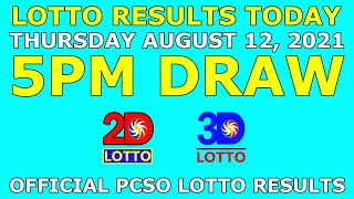 5pm Lotto Result August 12 2021 (Thursday) PCSO Today screenshot 4