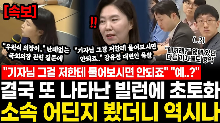 "기자님 그걸 저한테 물어보시면 안되죠" "예..?" 결국 또 나타난 빌런에 대변인실 초토화.. 소속 어딘지 봤더니 이럴줄 알았다, 옆에 있던 기자들도 경악