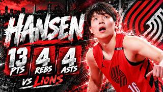 Yang Hansen 13 pts 4 rebs 4 asts vs Lions 2026 Preseason