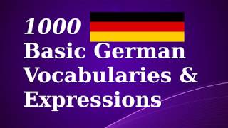 1000 Basic German Vocabulary & Expressions
