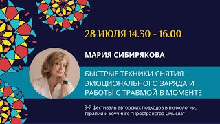 Мария Сибирякова &quot;Быстрые техники снятия эмоционального заряда и работы с травмой в моменте&quot;