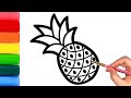 How to draw pineapple easily,Painting and Coloring for Kids.