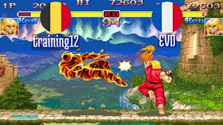 FT5 @ssf2xjr1: training12 (BE) vs EVD (FR) [Super SF II X ssf2x ssf2 Fightcade] Aug 9
