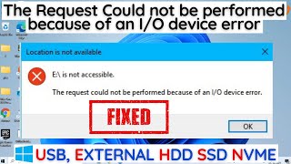 the request could not be performed because of an i/o device error- usb/external hdd