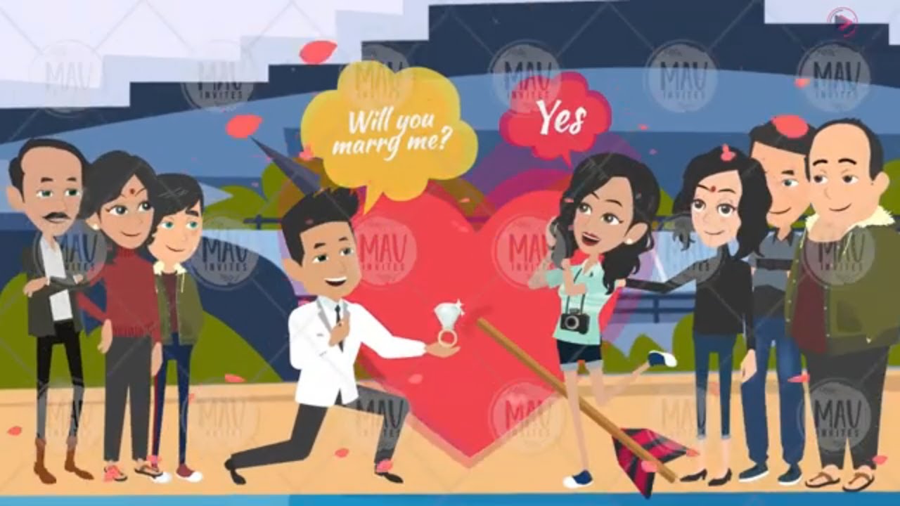 ✅Caricature Cartoon Save The Date || Latest Caricature Wedding Invitation Video 2020