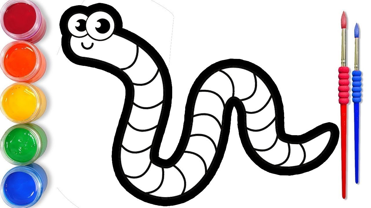 Bolalar uchun Qurtlar rasm chizish / Drawing Worms for children - YouTube