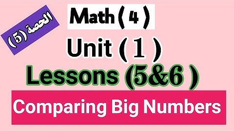 Math grade 4 / first term 2026 / unit 1 / Lessons 5&6 / Comparing Big Numbers