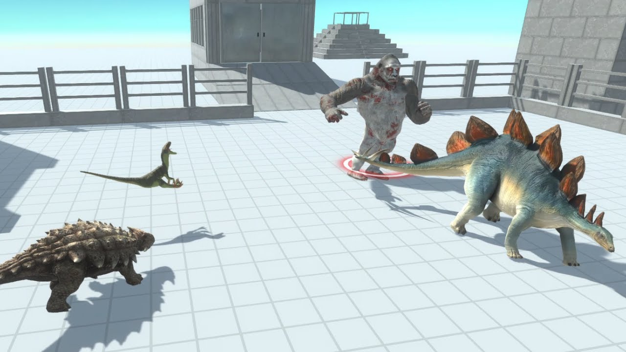 Remastered DEINONYCHUS ANKYLOSAURUS & STEGOSAURUS team up Animal Revolt Battle Simulator