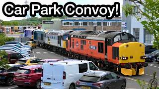 REPAINTED 58023 Joins the Loco CONVOY under its OWN POWER at UKRL Loughborough Brush!