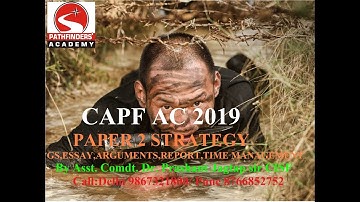 CAPF Paper 2 strategy 2019 by Asst. Comdt.Dr. Prashant Jagtap sir CISF (Call: 9867321800 Delhi/Pune)