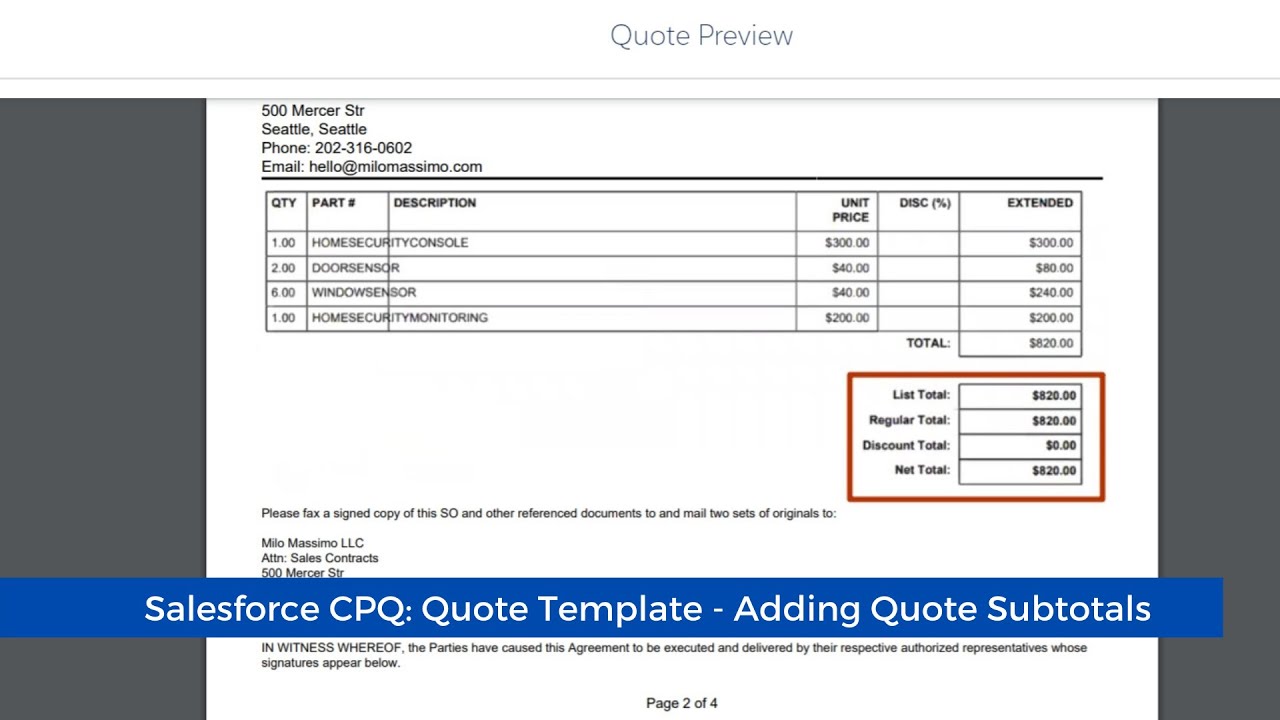 Salesforce CPQ Quote Template Adding Quote Subtotals YouTube