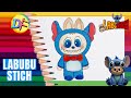 Dibuja a LABUBU STICH 💙✏️ paso a paso ⭐️ | Tutorial muy fácil para niños 🍭🧑🏼‍🏫