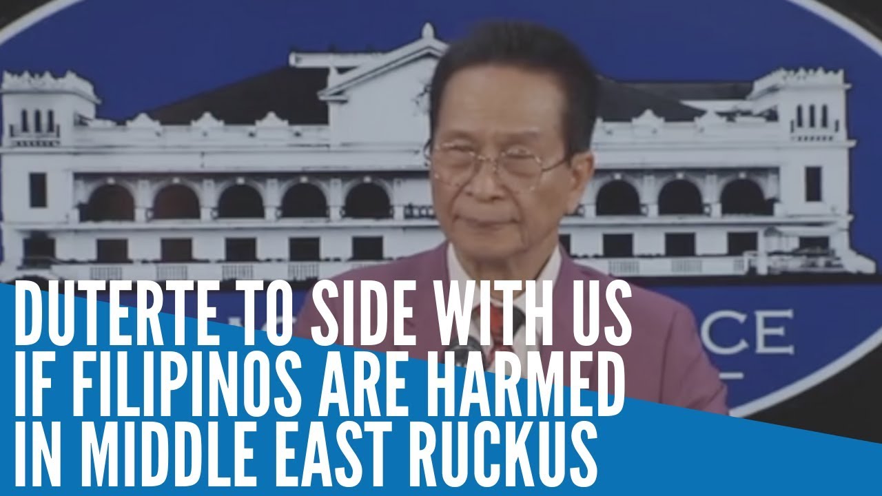 Duterte to side with US if Filipinos are harmed in Middle East ruckus