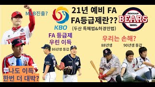 21년 예비 FA& FA 등급제 총정리(허경민법&두산 FA 보호법)/이득&손해보는 선수/FA 최대어/역시 두산 특혜? 알고까자