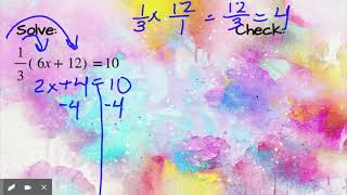 Two Step Equations With Distribution and Denominators Google Slides