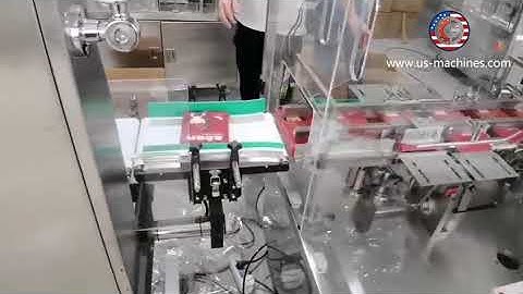 10 heads face mask counting feeding horizontal type cartoning machine encasing line running video