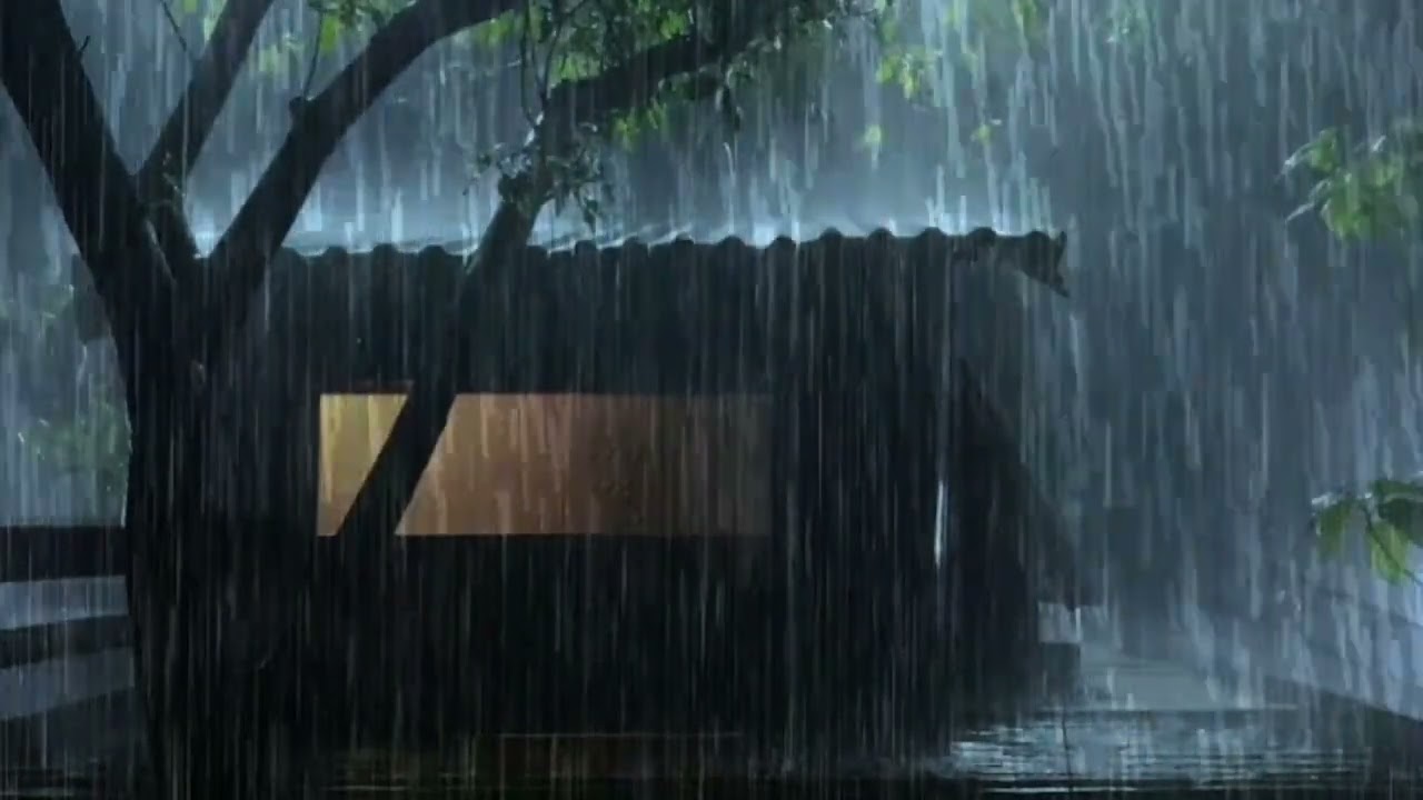 Fall A Sleep Easy and Fast - Heavy rain sounds and thunder - White Noise - Relief anxiety