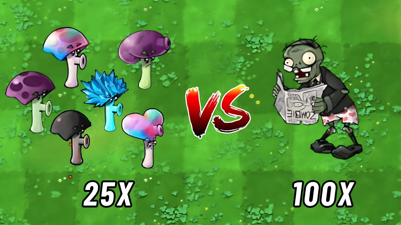 PvZ Fusion Challenge - Long Shroom Fusions Vs Newspaper Zombie ...