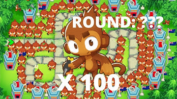 HOW LONG WILL 100 DART MONKEYS SURVIVE BTD6?! | 100 DART MONKEYS VS 1 MOAB?