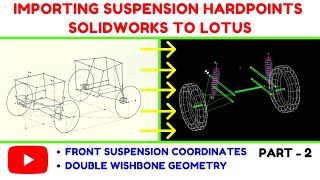 Import Suspension Hardpoints in Lotus Software | Double Wishbone Geometry | Solidworks | Part2