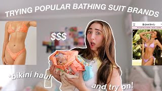 TRYING OUT POPULAR BATHING SUIT BRANDS?!*bikini try on+haul