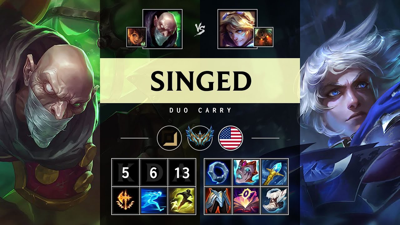 Singed Carry vs Ezreal - NA Challenger Patch 25.20