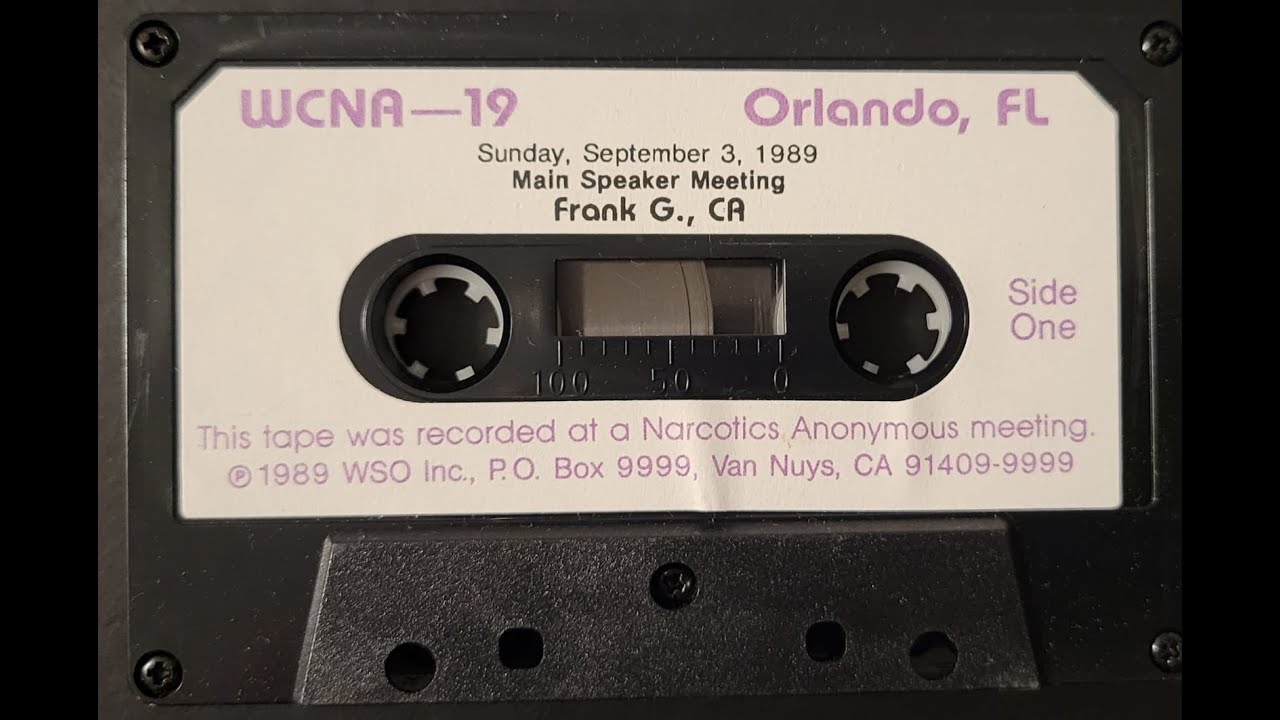 NA SPEAKER TAPE ~ FRANK G (CA) ~ WCNA-19 Orlando FL 1989