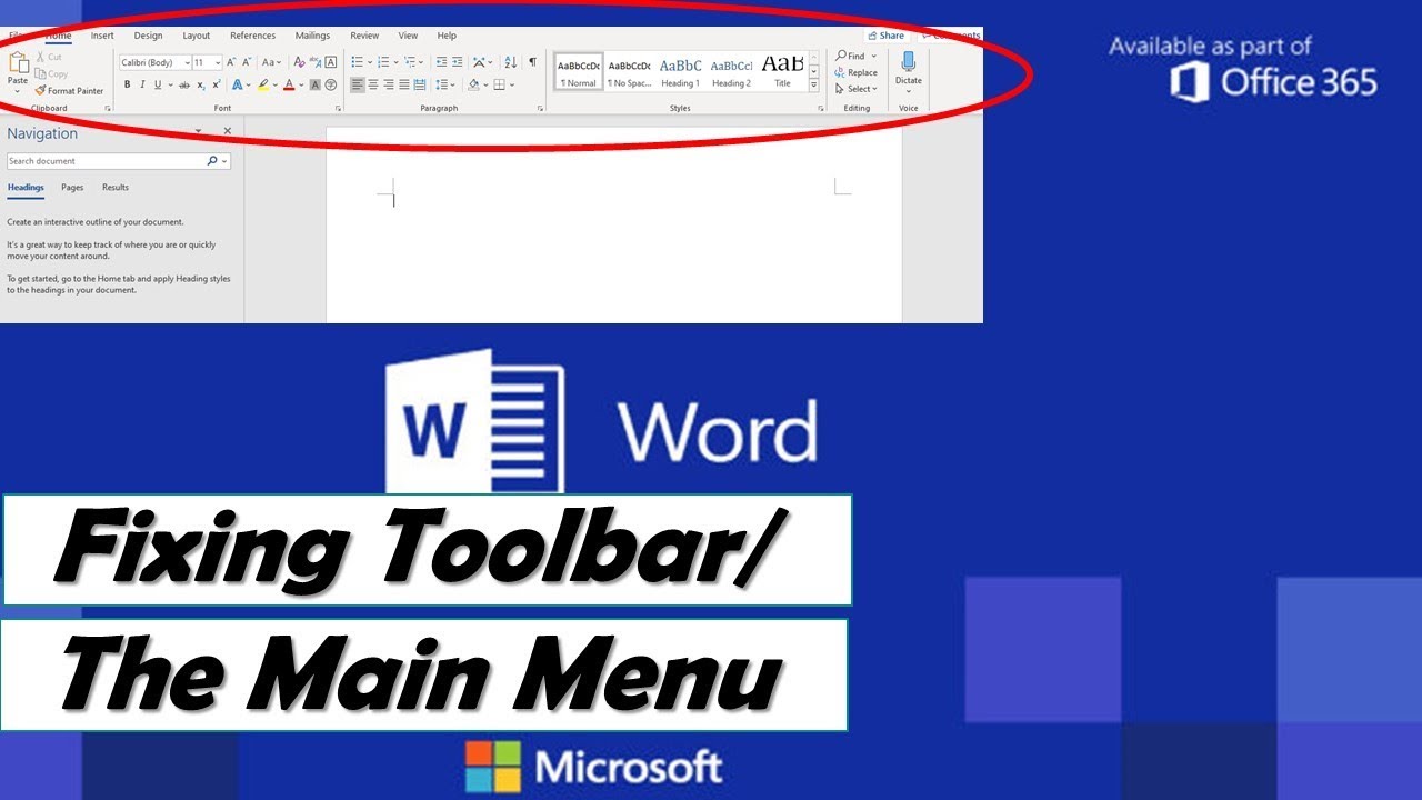 microsoft word toolbar toggle