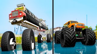 Long Monster Truck vs Normal Monster Truck - Beamng drive