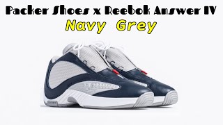 NAVY AND GREY 2022 Packer Shoes x Reebok Answer IV