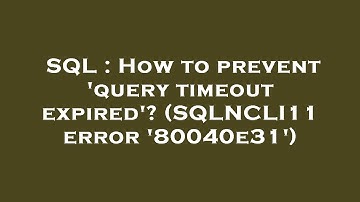 SQL : How to prevent 