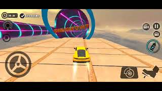 impossible stunt car tracks 3d  yellow car driving level -7 , challenge mode screenshot 5
