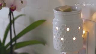 White Hobnail Pluggable Wax Warmer By Candle Warmers Etc.