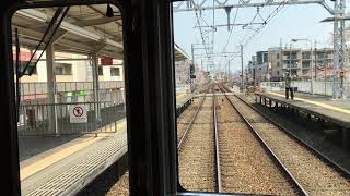 阪急神戸線武庫之荘駅付近の桜並木車窓