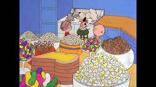 The Peanuts gang setting up for Thanksgiving