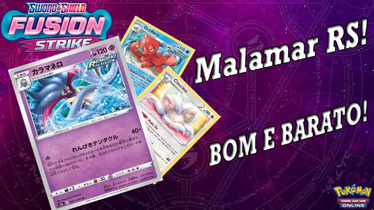BOM E BARATO! O MELHOR DECK SINGLE PRIZE! Deck Malamar Rapid Strike! - Pokémon TCG Onlinne