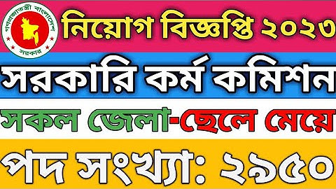 সরকারি কর্ম কমিশন ২৯৫০টি পদে বিশাল নিয়োগ ২০২৩ | BPSC Non Cadre Job Circular 2023.BD job news