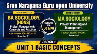 Project Management Basic Concepts: Revision SGOU b1u1 Sociology BA Sem 4 & MA Sem 1 Sociology #sgou