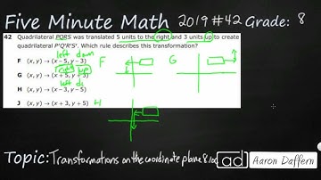 8th Grade STAAR Practice Transformations on the Coordinate Plane (8.10C - #9)