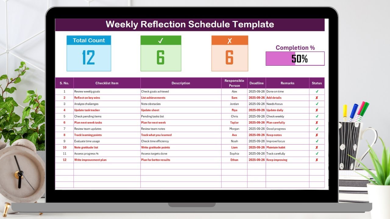 Weekly Reflection Schedule - YouTube