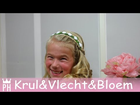 Bruidskapsel krul, vlecht en Bloem - Bruidsmeisjes - * Prinsessenhaartjes *