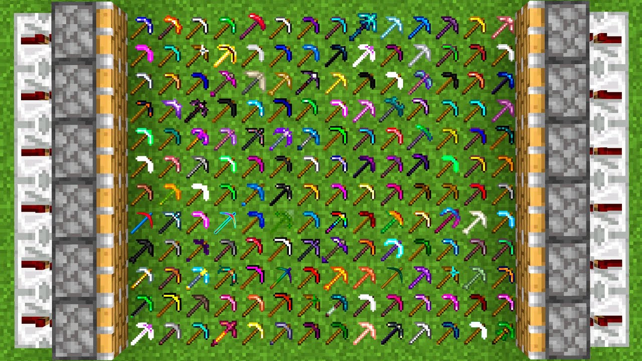 x6666 minecraft pickaxes combined??? - YouTube