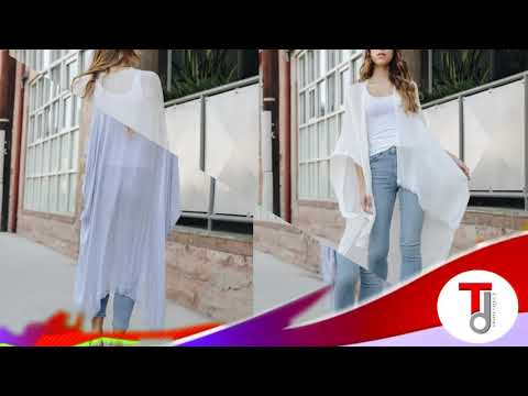 TD Collections Frayed Trim Arm Hole Kimono Long Open Swimsuit Bikini Cover up Kimonos for Women