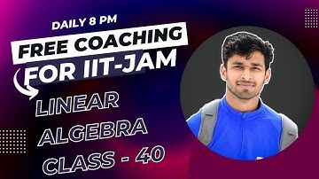 Linear Algebra Class 40  | dimension and Basis | Free complete course | | IIT-JAM 2023 | VY Sir
