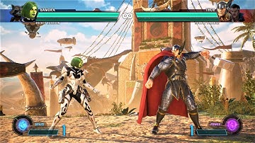 Gamora & Rocket Raccoon vs Thor & Doctor Strange (Hardest AI) - Marvel vs Capcom: Infinite