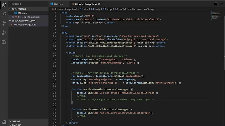 [JAVASCRIPT] - [4. JSON & LocalStorage] Bài 1: Local Storage