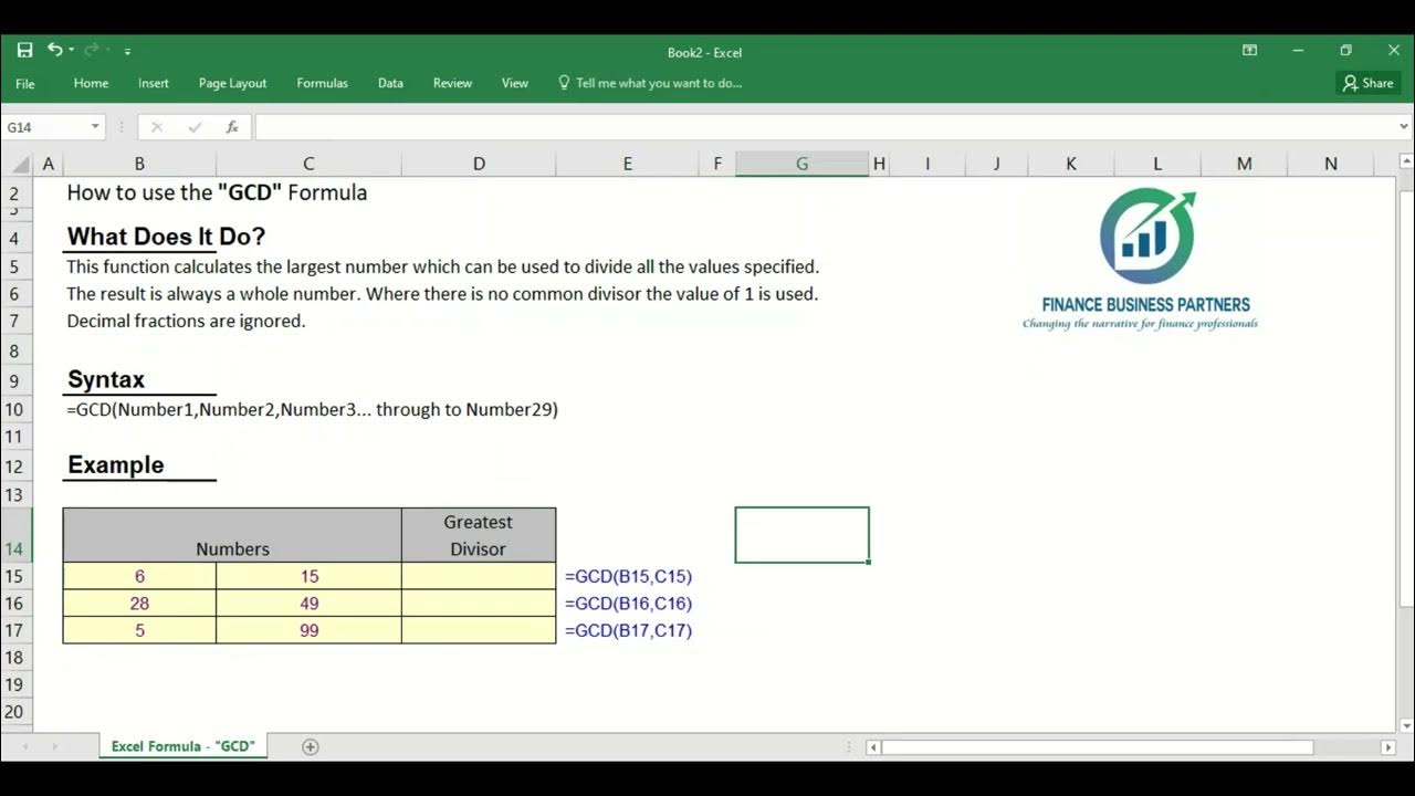 How to use best excel formulas - GCD - YouTube