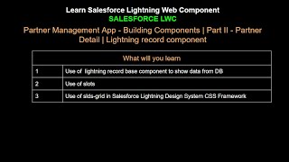 13.Salesforce LWC | Project |Building Components| Part II Partner Detail Lightning record component